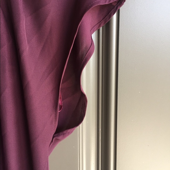 Lauren Conrad BNWT Burgundy Tie Back Lace Blouse S - Picture 4 of 10